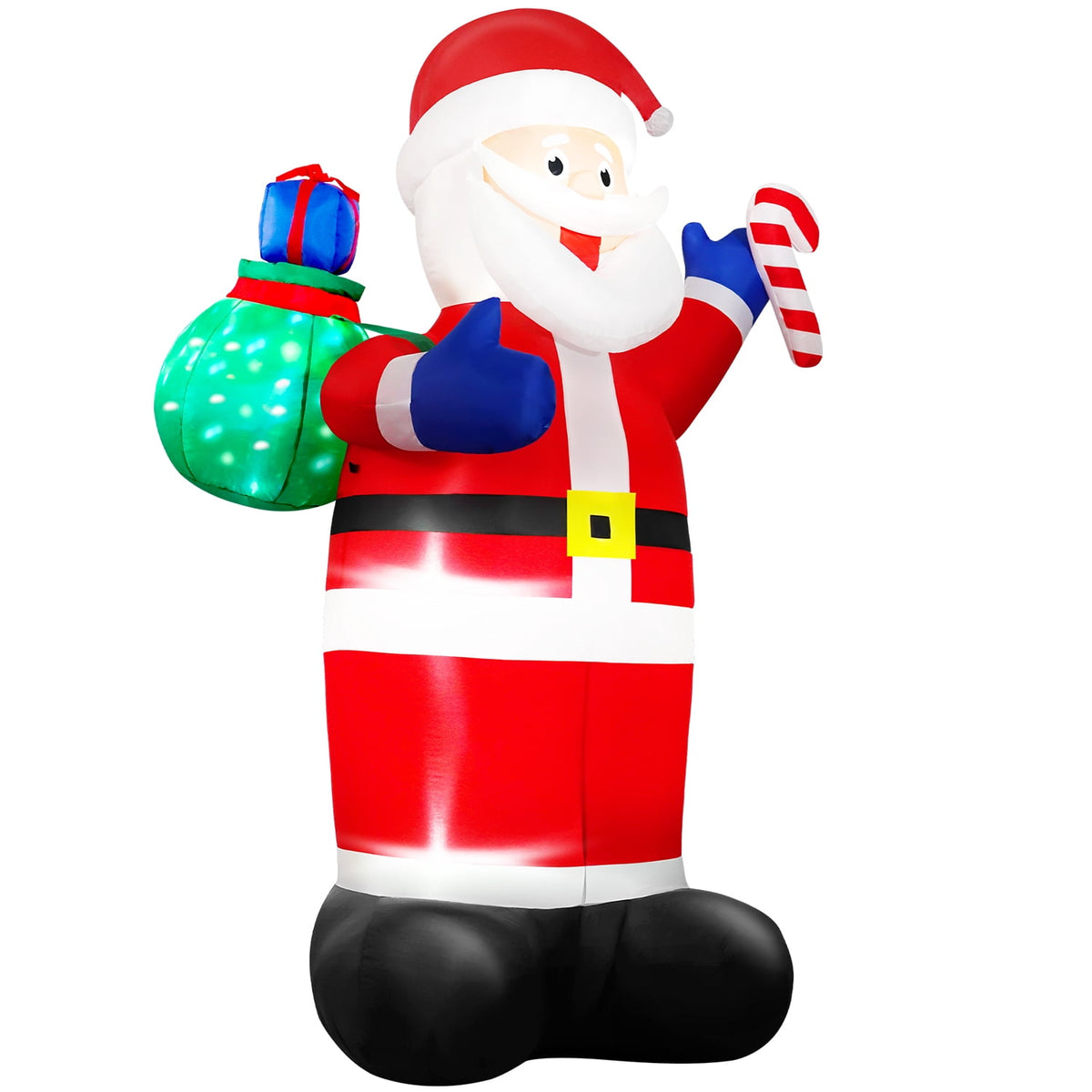 Yexmas 8FT Christmas Inflatable Santa Claus Outdoor Decorations,Blow Up Santa Claus with Gifts Bag, Built-in Brilliant LED Lights Xmas Inflatables Yard Decor