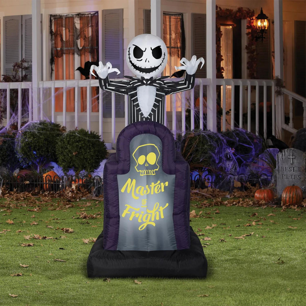Gemmy Inflatable Nightmare Before Christmas Master of Fright Jack Skellington LED Lighted Yard Decoration - 42 in