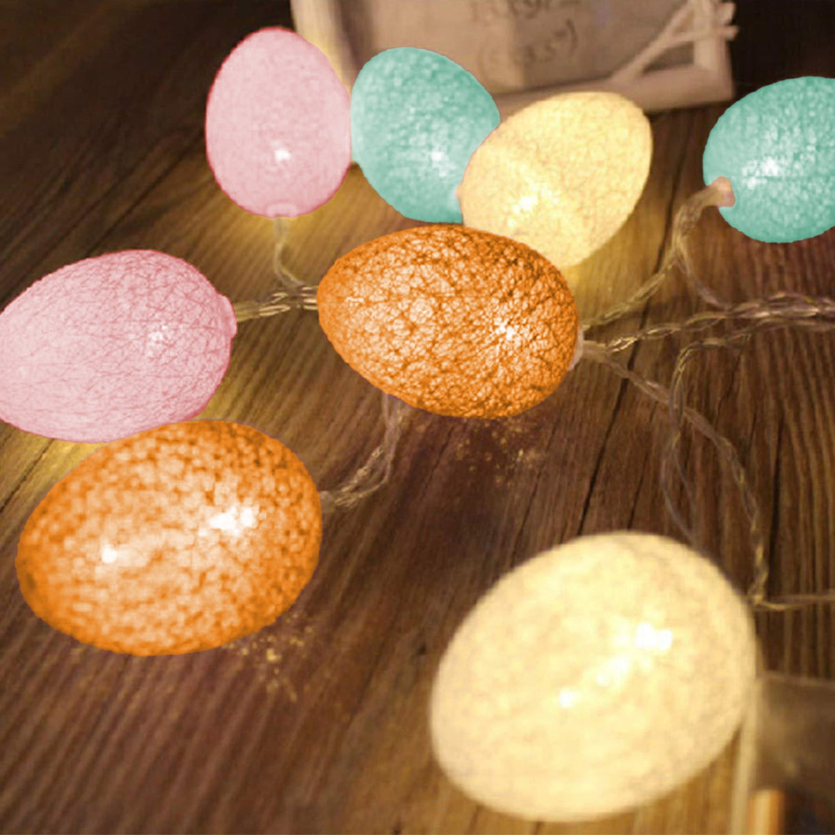 XGFHYJEH Easter Lighted Window Decorations, Easter Egg Lights, Easter Lights, Egg String Lights, Easter Decorations Indoors, Easter Hanging Decoration