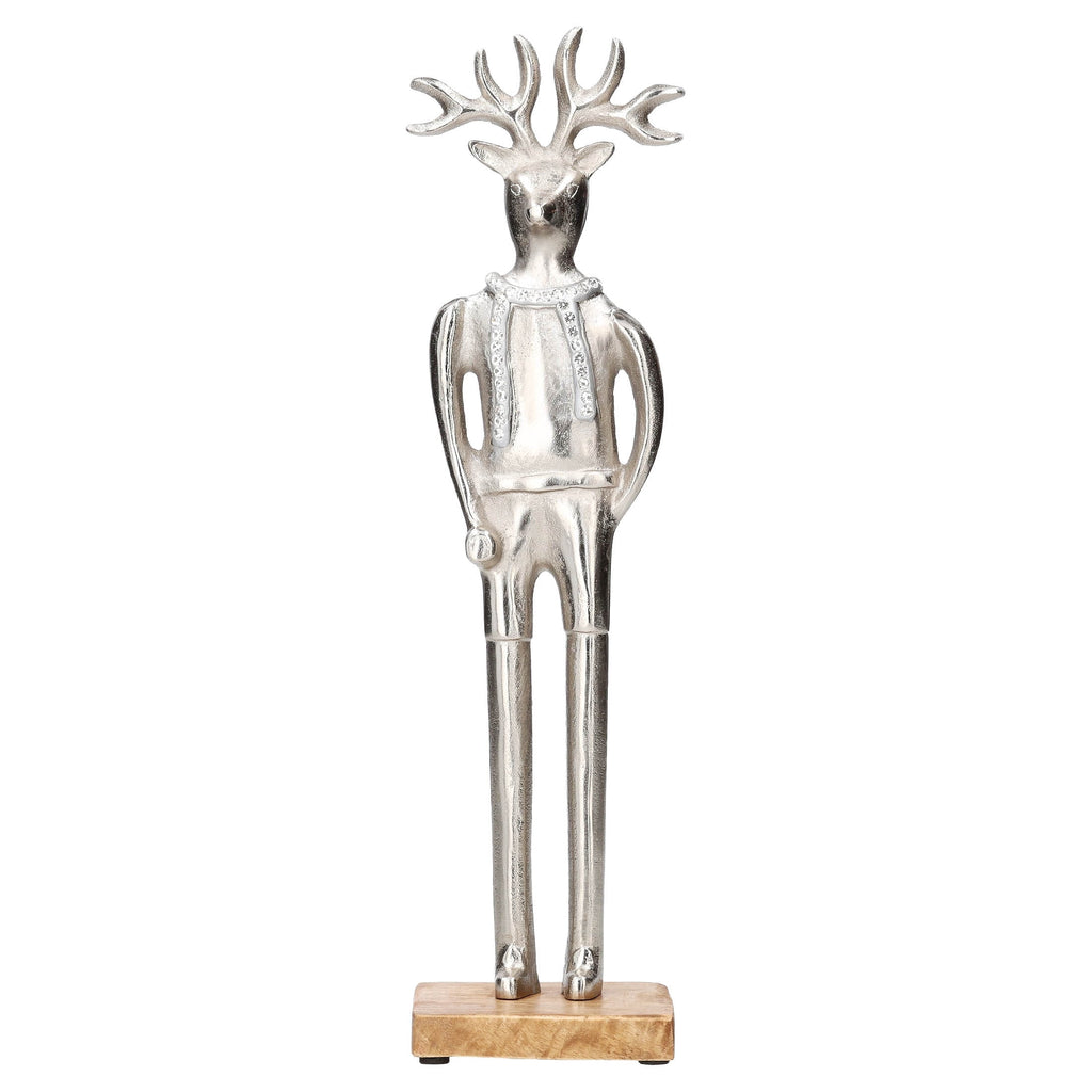 Metal Deer Man Christmas Decoration, Silver, 16", by Holiday Time