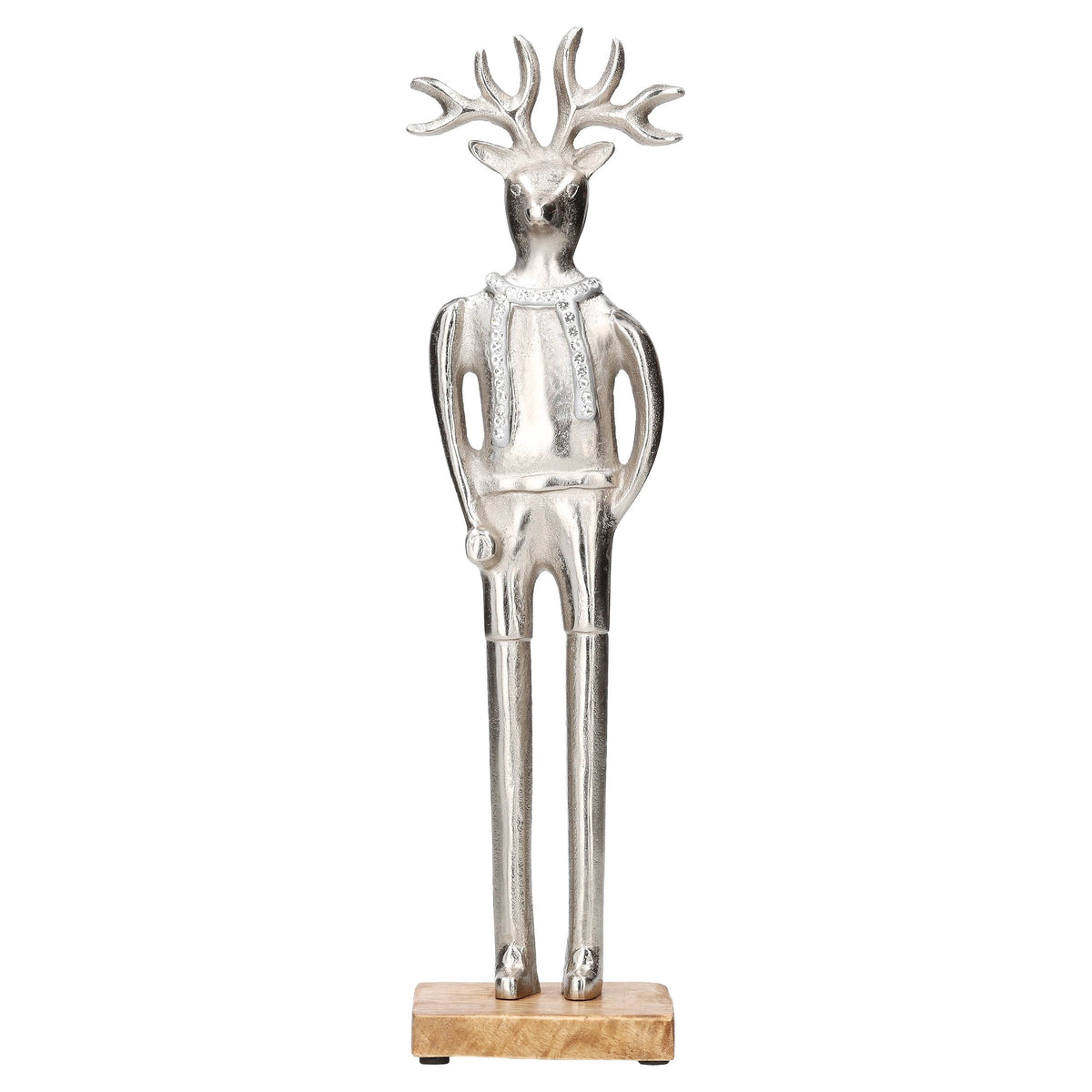 Metal Deer Man Christmas Decoration, Silver, 16", by Holiday Time
