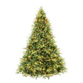Artificial 6.5ft Green Christmas Tree with 2225 PE/PVC Mixed Branch Tips, 450L warm white led, Steel wire, Hinged Premium & Foldable Base for Indoor Holiday Decorating
