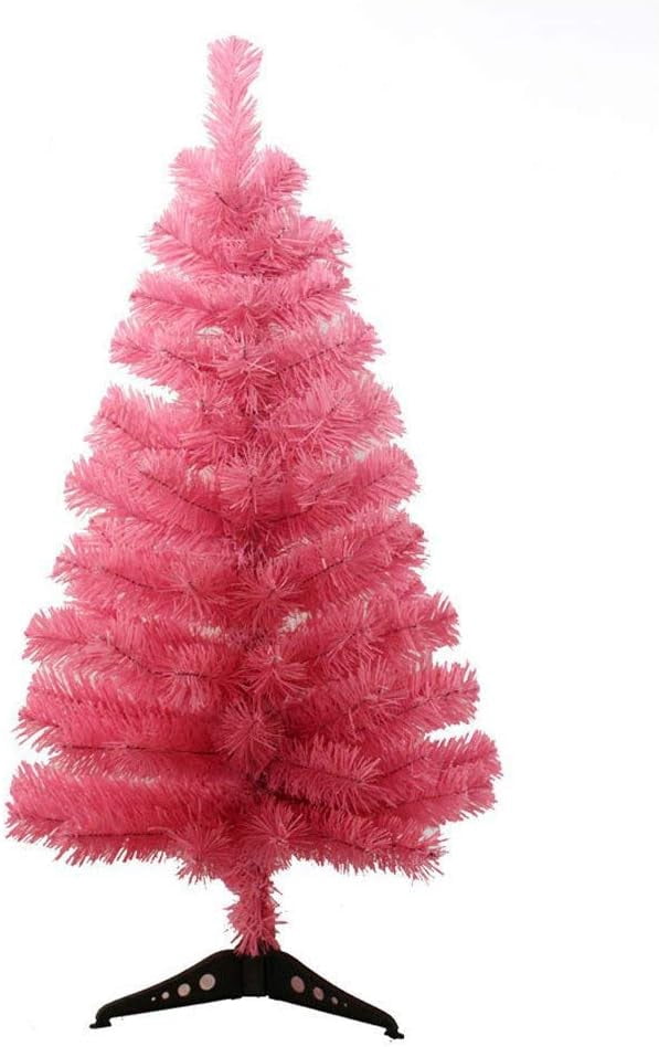 Artificial Christmas Tree Xmas Tree with PVC Base 3 Feet (Pink)