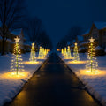AuroraX Christmas Tree Christmas Decorations DIY 8 Lighting Modes Solar Waterproof Lighted Holiday Yard Stakes Indoor Outdoor Lights Patio Christmas Decorations