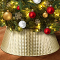 Ayieyill 28" Christmas Tree Collar, Christmas Tree Collar Basket Skirt for Large Christmas Tree, Tree Skirt Accessory | Gold | Metal