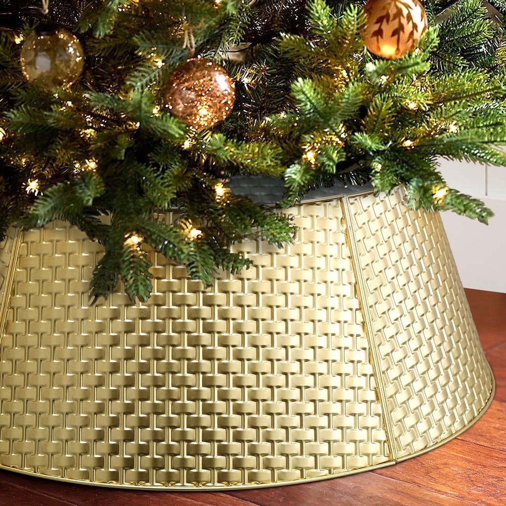 Ayieyill 28 inch Christmas Tree Collar, Christmas Tree Skirt for Christmas Tree Decorations | Metal