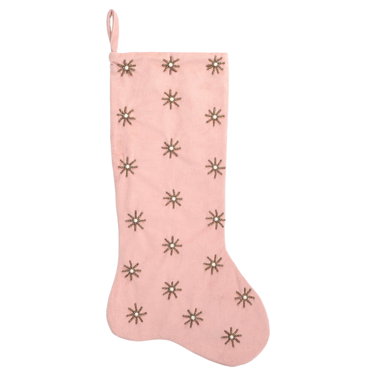 Beaded Starburst Christmas Stocking, Pink, 19", by Holiday Time