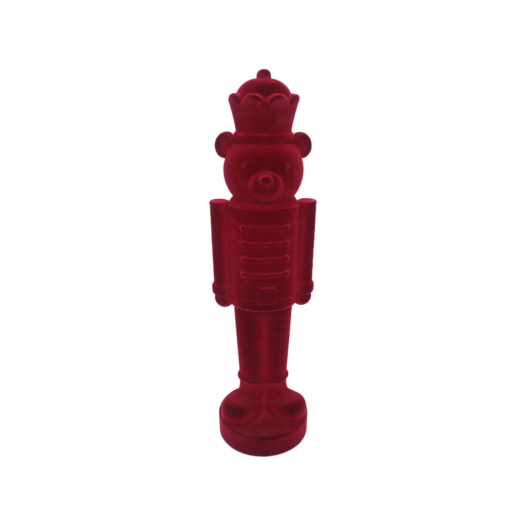Velvet-Feel Nutcracker Bear Christmas Decoration, Red, 14", by Holiday Time