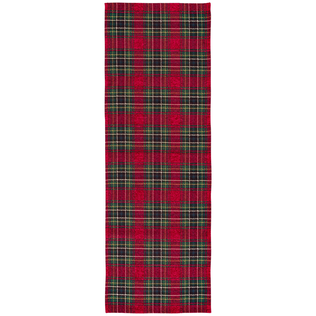Better Homes & Gardens Red Corin Plaid Washable Indoor Runner Rug, 24"x96"