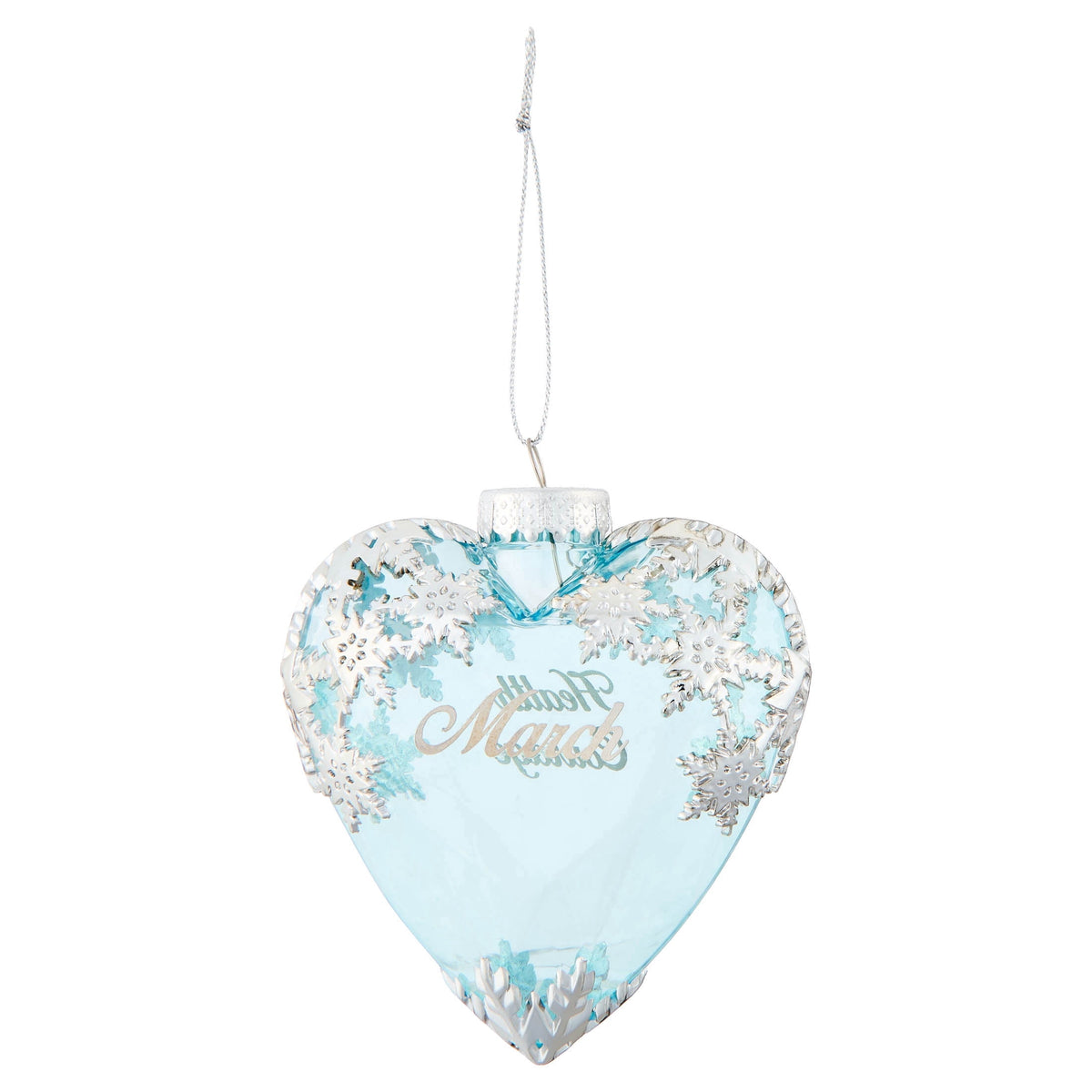 Icy Blue and Silver March Birthstone Christmas Ornament, 4.3", by Holiday Time