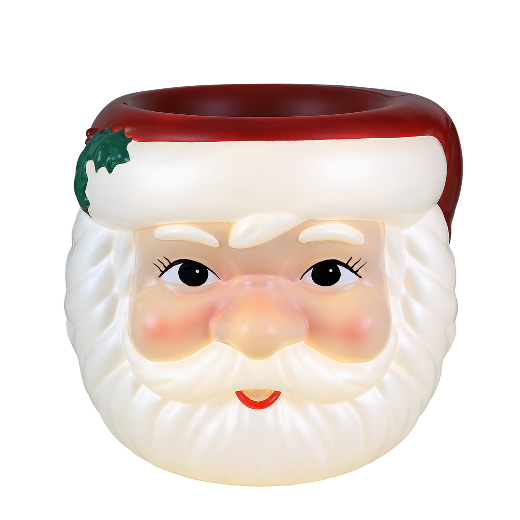 Mr. Christmas 12" Blow Mold Santa Candy Bowl, Red