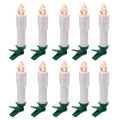 Indoor Battery-Operated LED Cordless Christmas Candle Clip Lights, 4", White, 10 Count, by Holiday Time