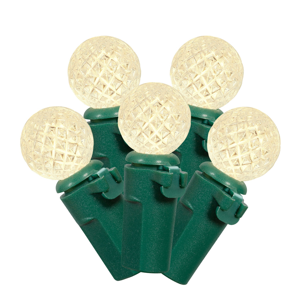 Indoor/Outdoor 50-Count LED 8-Function G12 Christmas String Lights, Warm White, Green Wire, 12.5', by Holiday Time