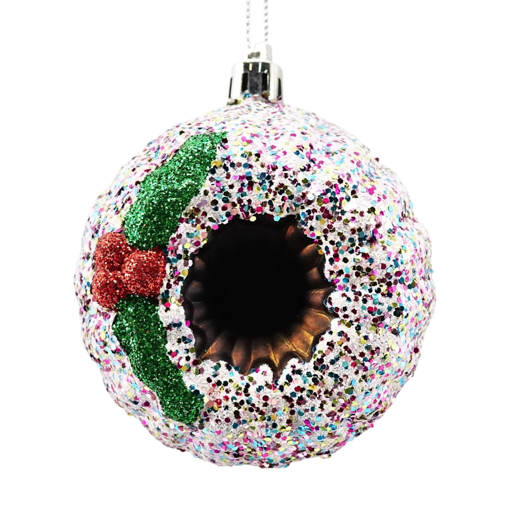 Gold Glitter Pudding Christmas Ornament, 3.5", by Holiday Time