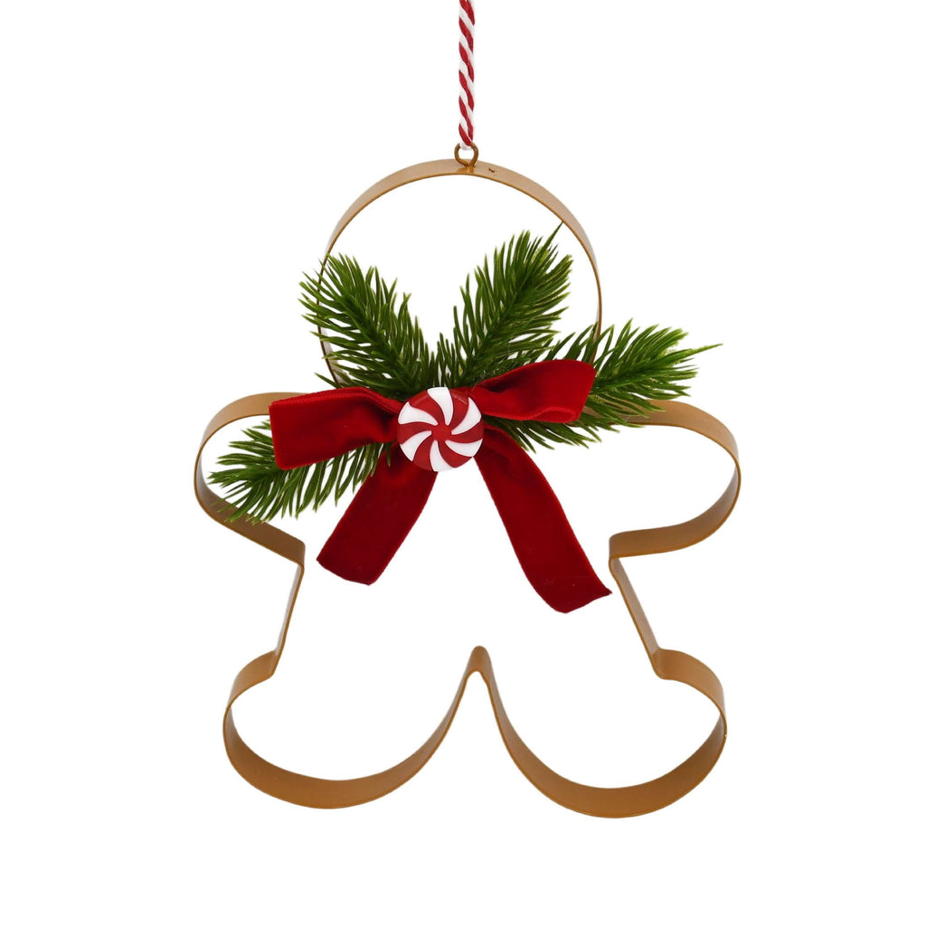 Gold Metal Jumbo Gingerbread Cookie Cutter Christmas Ornament, 7.5", by Holiday Time