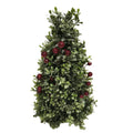 Boxwood Tree with Berries Christmas Decoration, Green and Red, 12", by Holiday Time