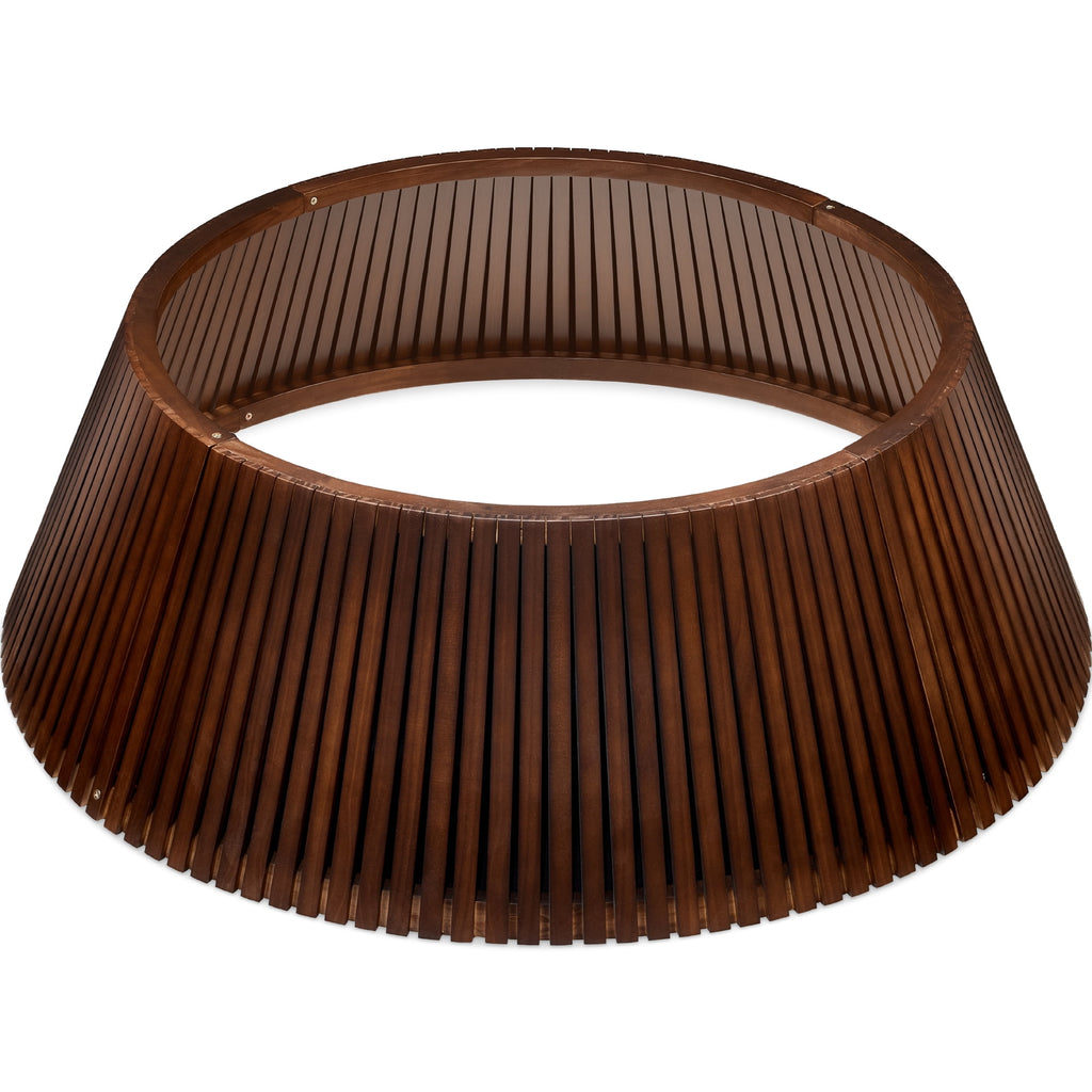 Best Choice Products 36in Christmas Tree Collar, Solid Wood Slatted Tree Skirt Holiday Accessory for Home - Walnut