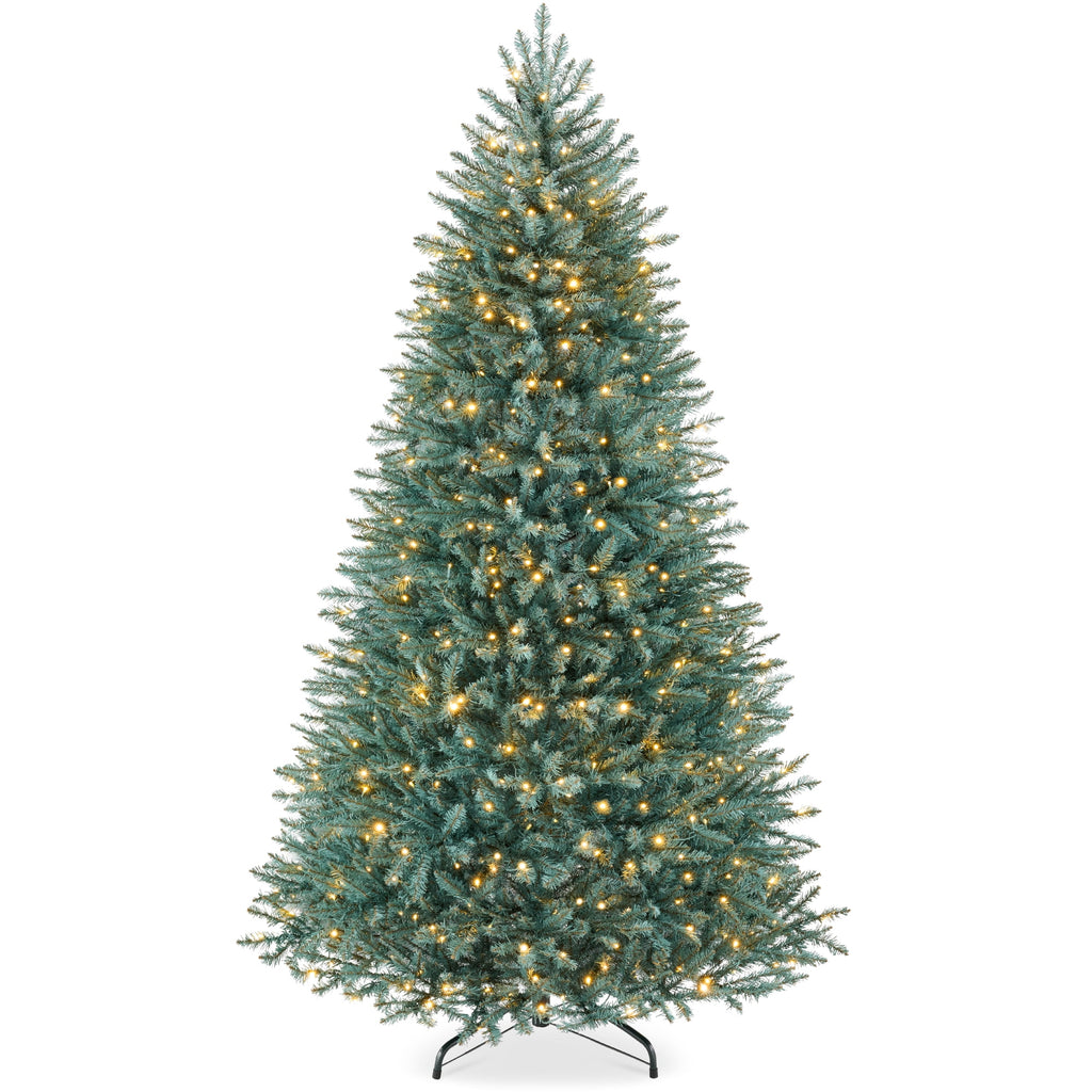 Best Choice Products 6ft Pre-Lit Premium Nordic Fir Artificial Full Christmas Tree w/2-in-1 Twinkle LEDs Blue Spruce