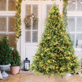 Bringstar 6.5ft Pre-Lit Artificial Christmas Tree with 450 Lights, 2356 PE & PVC Mixed Branch Tips, Hinged Xmas Tree with Foldable Stand & Protective Foot Caps