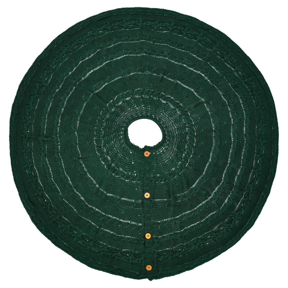 Cable Knit Christmas Tree Skirt, Green, 48", by Holiday Time