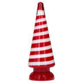 Small Striped Glass Tree Christmas Decoration, Red and White, 11", by Holiday Time