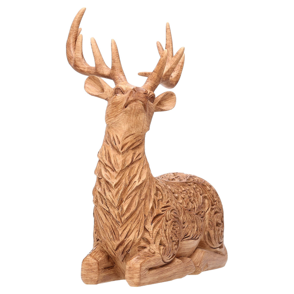 Resin Sitting Deer Christmas Decoration, Brown, 9", by Holiday Time