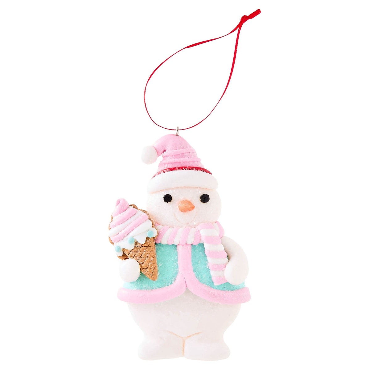 Multicolor Clay Dough Snowman Christmas Ornament, 4.6", by Holiday Time