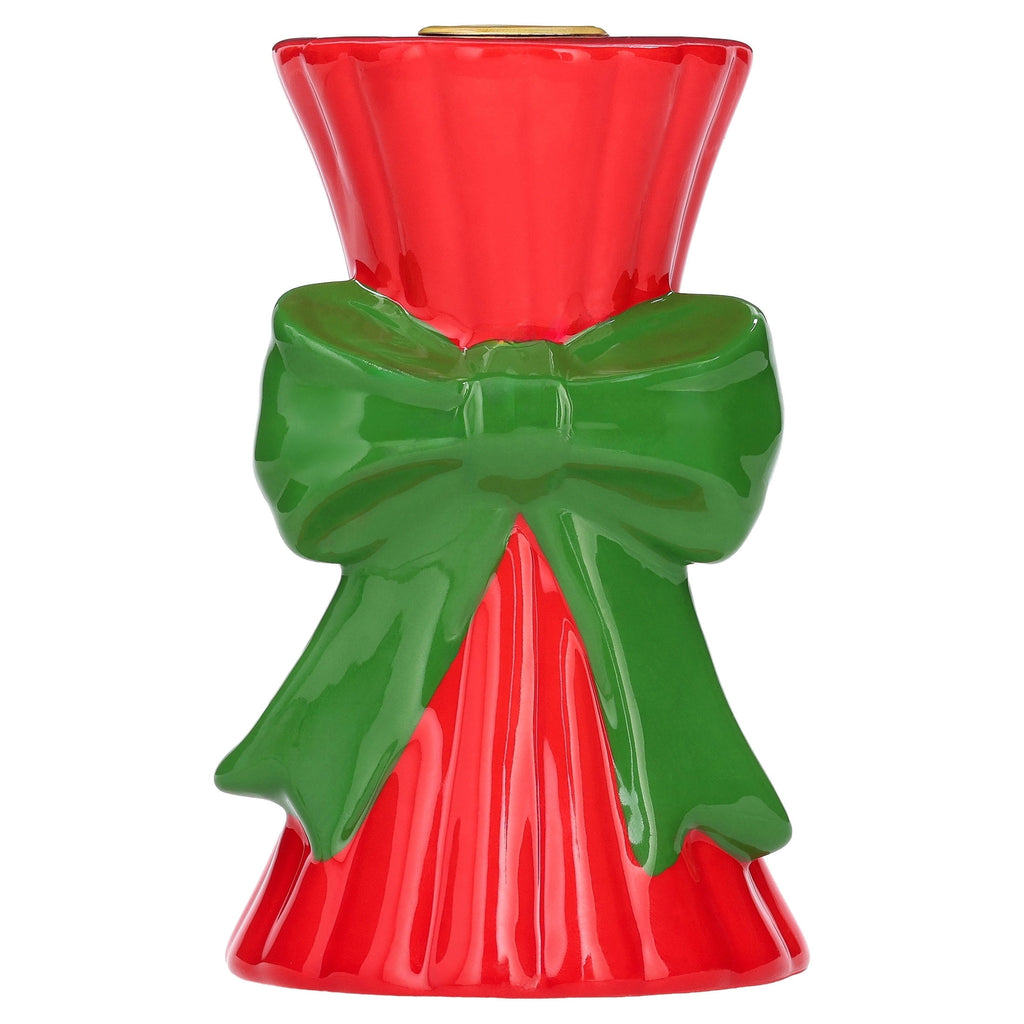 Red and Green Ceramic Christmas Taper Candle Holder, 5.5", by Holiday Time