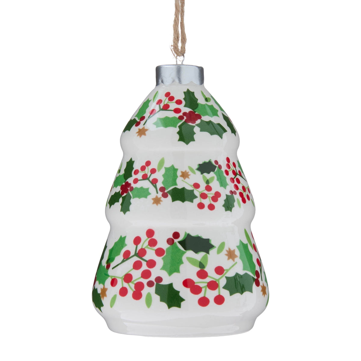 Red/Green/White Mini Ceramic Tree Christmas Ornament, 4.5", by Holiday Time