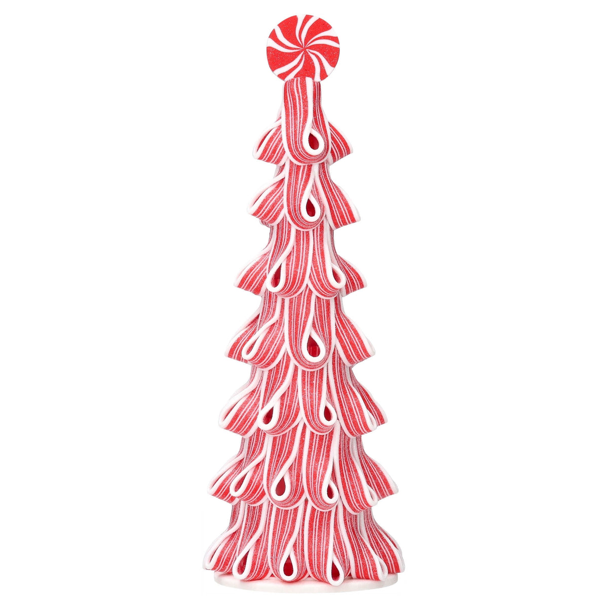Holiday Time 13.5'' Red & White Ribbon Candy Tree Christmas Decor