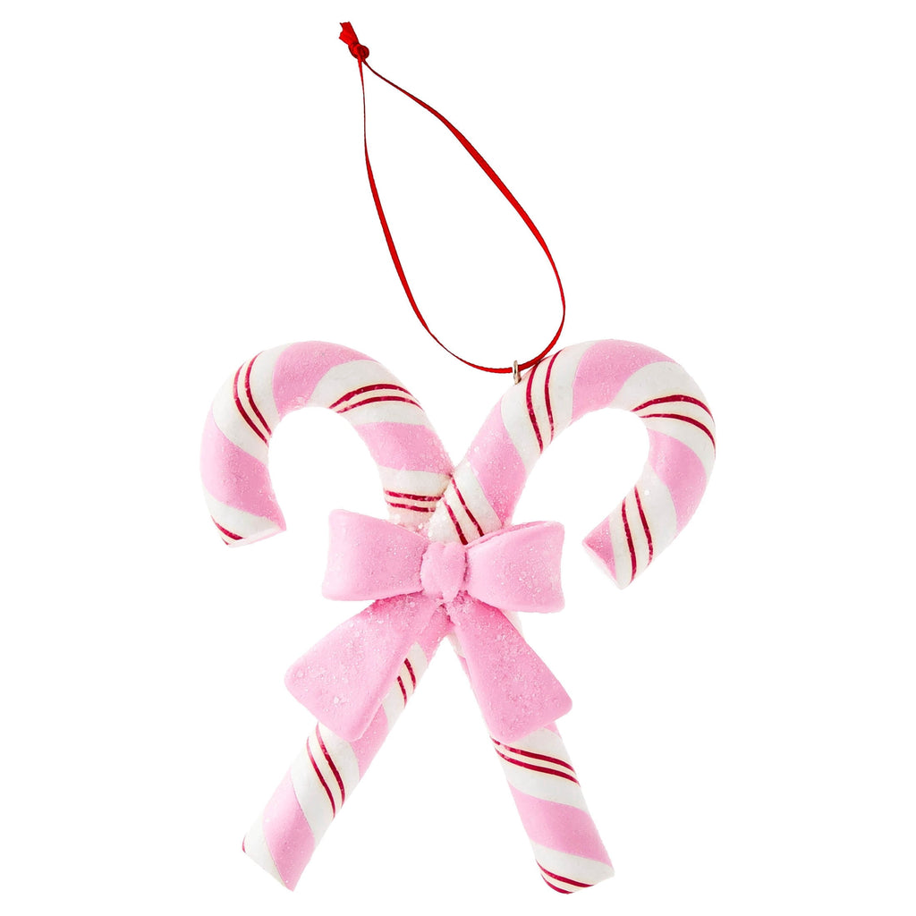 Pink/Red/White Clay Dough Candy Cane Christmas Ornament, 4.3", by Holiday Time