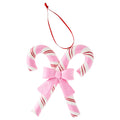 Pink/Red/White Clay Dough Candy Cane Christmas Ornament, 4.3", by Holiday Time