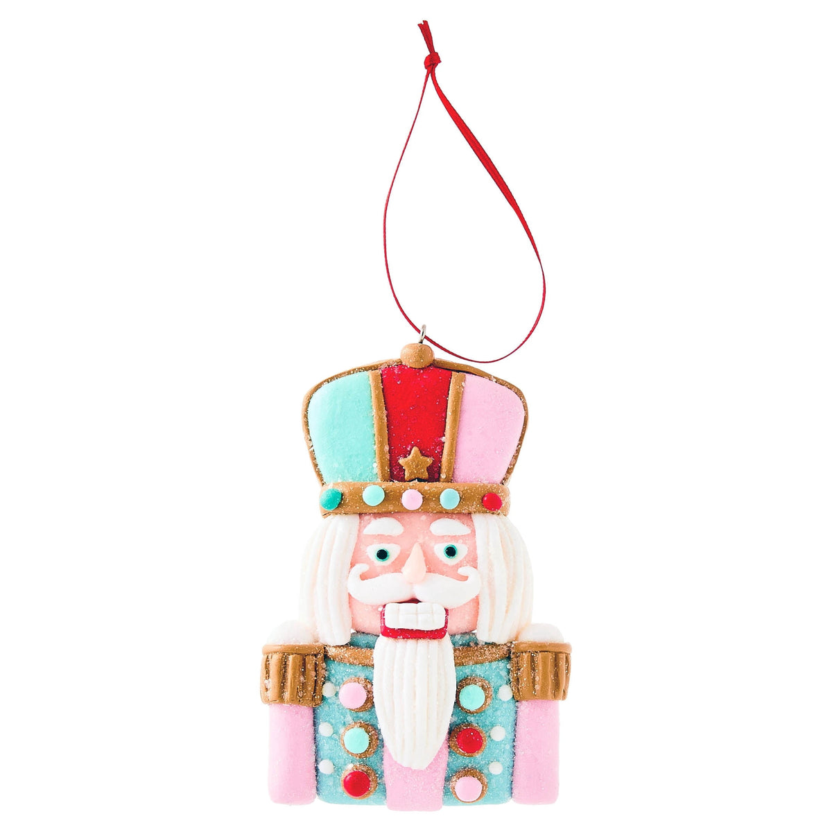 Multicolor Clay Dough Nutcracker Christmas Ornament, 4.3", by Holiday Time