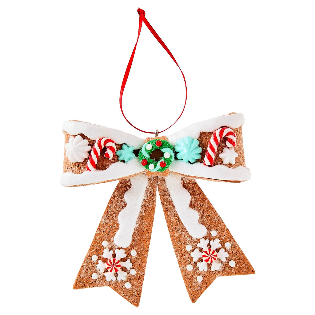 Multicolor Clay Dough Gingerbread Bow Christmas Ornament, 4", by Holiday Time