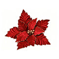 Red and Gold Glitter Poinsettia Christmas Clip Ornament, 18", by Holiday Time