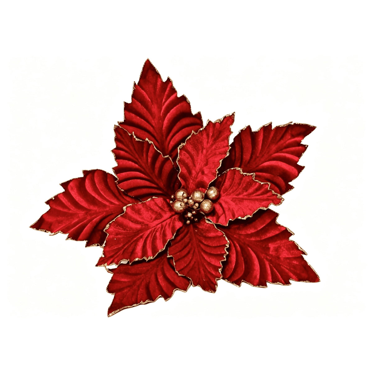 Red and Gold Glitter Poinsettia Christmas Clip Ornament, 18", by Holiday Time