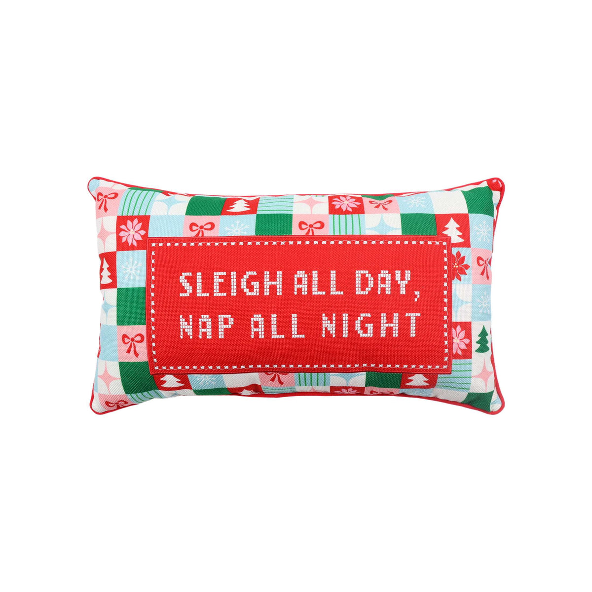 Holiday Time Sleigh All Day Nap All Night Decorative Lumbar Pillow