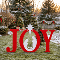 CONCETTA Outdoor JOY Christmas Nativity Decoration for Yard, Red White