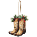 Brown/Red/Green Cowboy Boot Cut Out Christmas Ornament, by Holiday Time