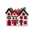 Light-Up Ceramic House Christmas Decoration, White/Red/Green, 7", by Holiday Time