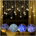 Christmas Snowflake Curtain String Lights, 11.5ft 96 LED Fairy Lights.Waterproof Lights Indoor Outdoor Xmas Decorations for Bedroom Party Patio Room Garden Home Xmas Tree Decorations (Warm White)
