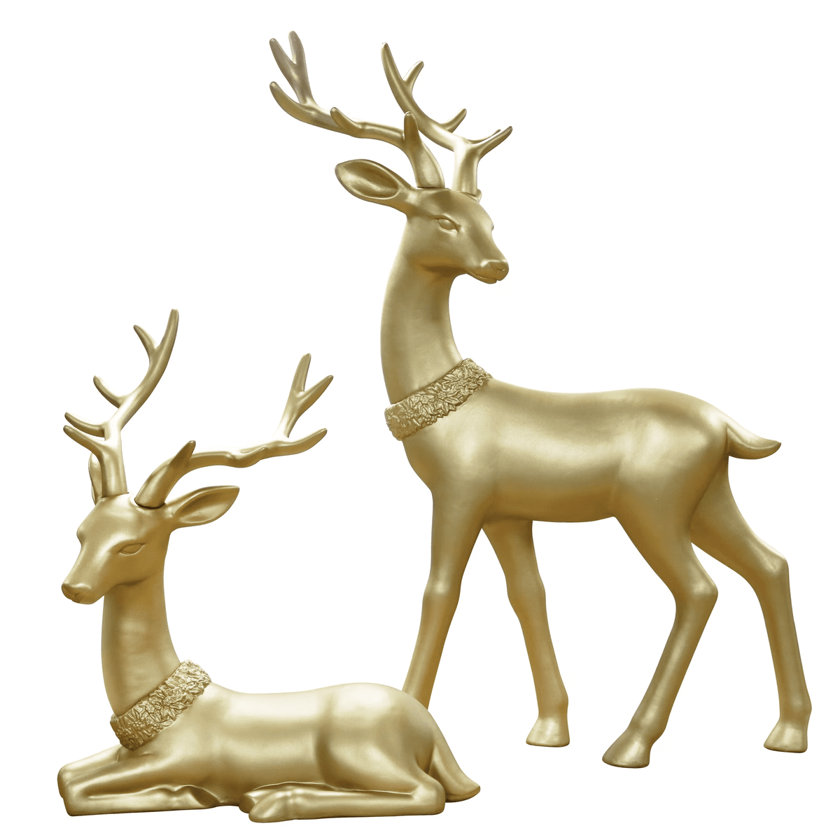 Clearance! Blow Mold Deer Indoor/Outdoor Christmas Decoration, Gold, Set of 2, by Gezoiane