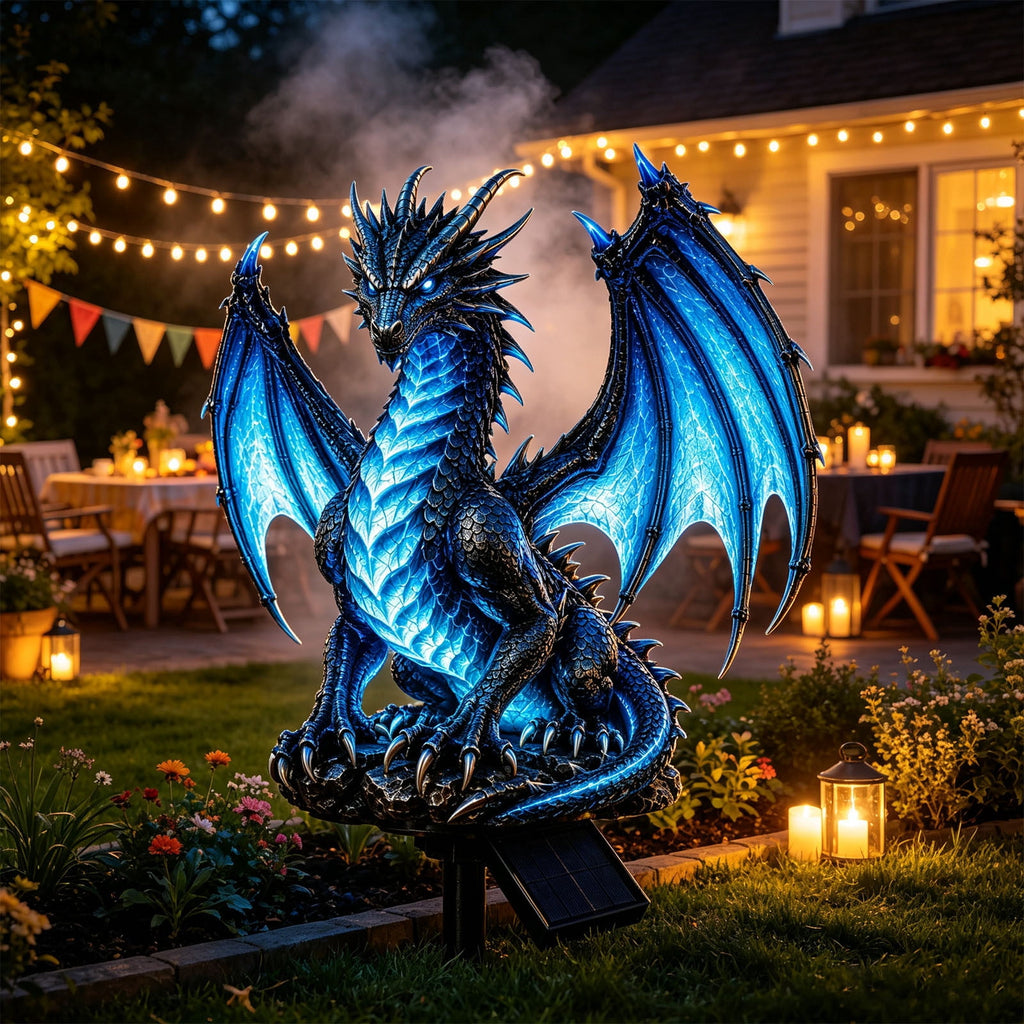 Clearance! Solar Dragon Garden Statue Light, Dragon Solar Light Outdoor Decor, Fantasy Dragon Lamp with LED Glow, Solar Powered Garden Statue for Yard Patio Lawn Pathway Halloween Garden Decor