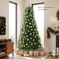 Costway 7.5 ft Unlit Artificial Fir Christmas Tree Hinged with 1968 Branch Tips Green