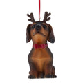 Brown Dachshund with Antlers Christmas Ornament, 5", by Holiday Time