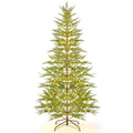 DAMAI 59 inch Pre-Lit Christmas Tree with Faux Cypress Leaves, Simulated Artificial Cypress Christmas Tree with 612 PE Tips, 540 Warm-White LED Lights, Hinged Artificial Xmas Tree with Auto Timer