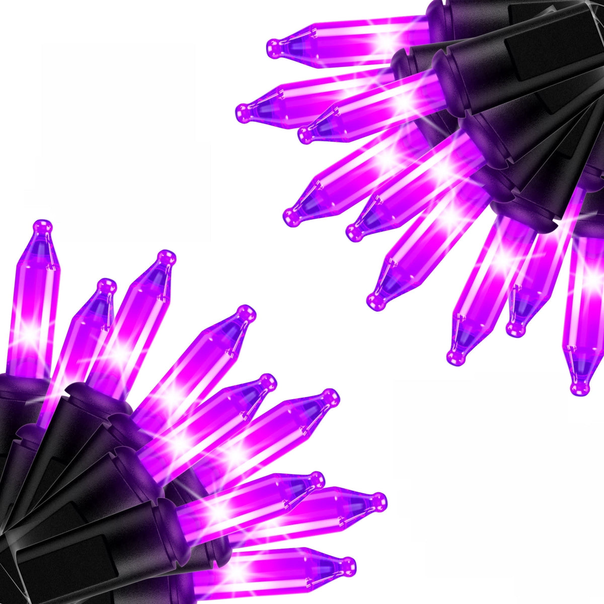 DAYBETTER Halloween String Lights, 32.8ft 100ct Incandescent Mini Lights, with 100 Count Purple Waterproof Bulbs, for Party, Yard, Christmas Tree, Halloween Decorations