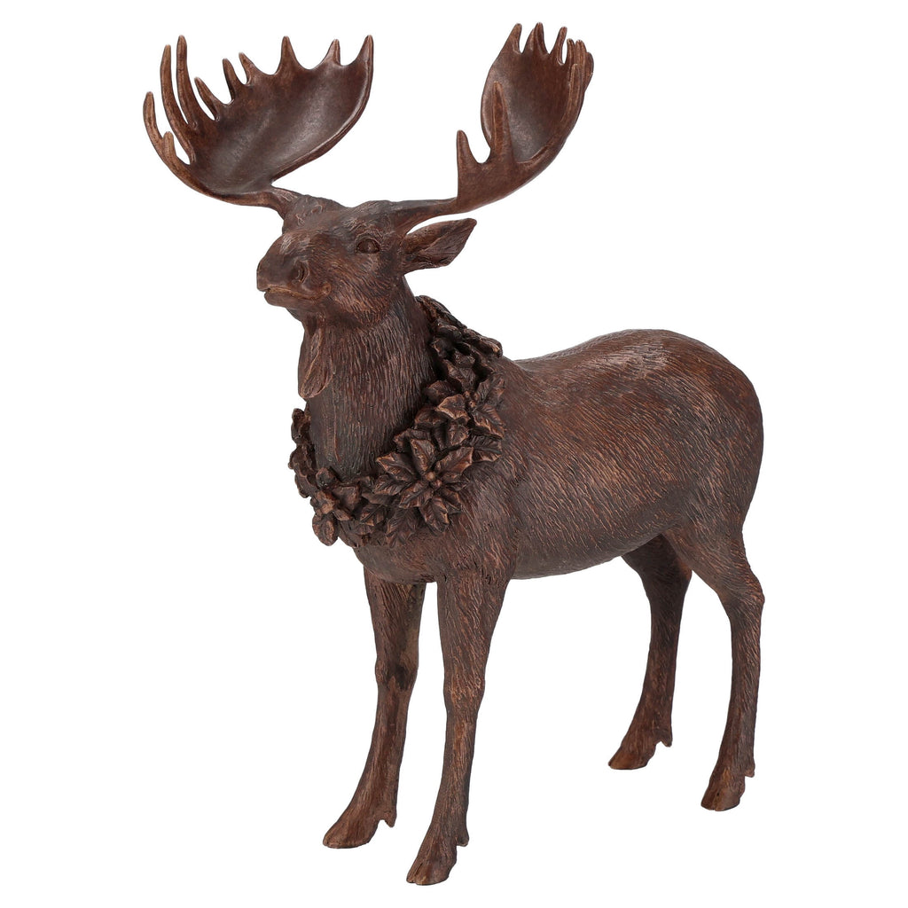 Resin Standing Moose Christmas Decoration, Brown, 13.5", by Holiday Time