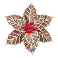Multicolor Deluxe Gingerbread Poinsettia Clip Christmas Ornament, 12", by Holiday Time
