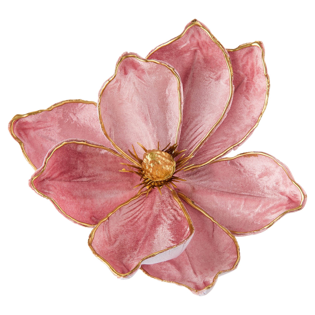Deluxe Pink and Gold Magnolia Christmas Clip Ornament, 8.5", by Holiday Time